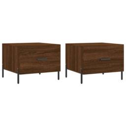 Berkfield Home Decorative Coffee Tables 2 pcs Brown Oak 50x50x40 cm Engineered Wood - Size: 50 x 50 x 40 cm - thumbnail 3