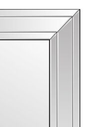 MirrorOutlet Langley All Glass Modern Bevelled Wall Mirror 100 x 70 CM in Silver - Size: 1 Pack - thumbnail 6