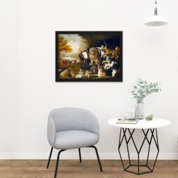 "Artery8 Wall Art Print Edward Hicks The Peaceable Kingdom Large Framed Wall Décor Art in Black - Size: W18"" x H24""" - thumbnail 2