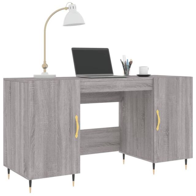 Berkfield Home Elegant Desk Grey Sonoma 140x50x75 cm Engineered Wood - Size: 140 x 50 x 75 cm - image 1