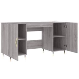 Berkfield Home Elegant Desk Grey Sonoma 140x50x75 cm Engineered Wood - Size: 140 x 50 x 75 cm - thumbnail 5