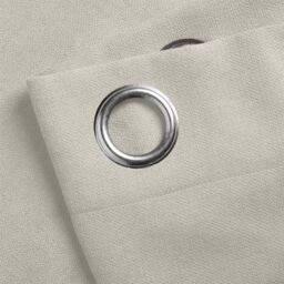 Luxury Living Velvet Chenille Eyelet Curtains Ready Made Pair in Cream - Size: 142 cm width x 183 cm drop - thumbnail 5