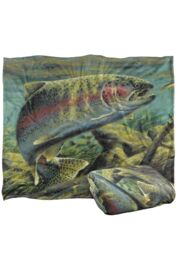 Wild Wings Rainbow Trout 2 Silky Touch Super Soft Throw Blanket 152 X 127 cm in White - thumbnail 2