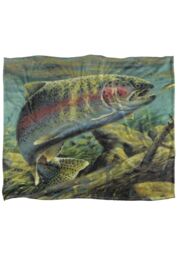 Wild Wings Rainbow Trout 2 Silky Touch Super Soft Throw Blanket 152 X 127 cm in White - thumbnail 1