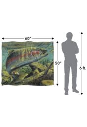 Wild Wings Rainbow Trout 2 Silky Touch Super Soft Throw Blanket 152 X 127 cm in White - thumbnail 5