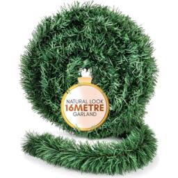 Pelle & Sol 16m (52ft) Green Tinsel Christmas Garland in Dark Green