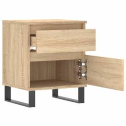 Berkfield Home Modern Bedside Cabinet Sonoma Oak 40x35x50 cm Engineered Wood in Light Oak - Size: 40 x 35 x 50 cm - thumbnail 6