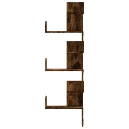 Berkfield Home Wall Corner Shelf Smoked Oak 45x45x147 cm Engineered Wood in Brown - Size: 45 x 45 x 147 cm - thumbnail 4