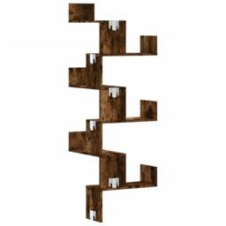 Berkfield Home Wall Corner Shelf Smoked Oak 45x45x147 cm Engineered Wood in Brown - Size: 45 x 45 x 147 cm - thumbnail 6