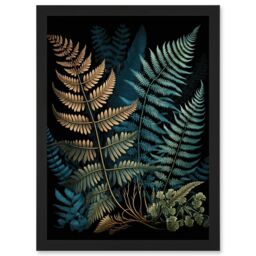 Artery8 Detailed Botanical Illustration Fern Frond Species Artwork Framed Wall Art Print A4 in Black - thumbnail 1