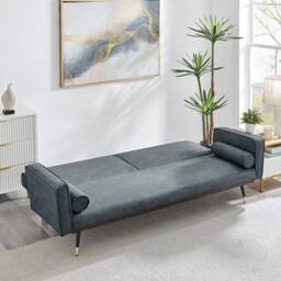Bravich LTD Sofa Bed 3 Seater Faux Suede Click Clack - Jenna in Grey - thumbnail 2