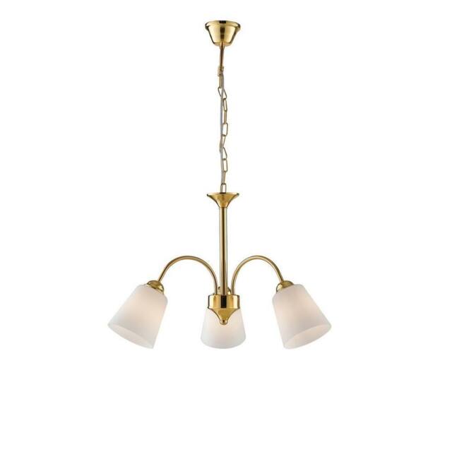 Netlighting 3 Light Multi Arm Pendant Ceiling Light Gold Glass Shades 60x37.9cm - Size: 60x37.9 cm - image 1