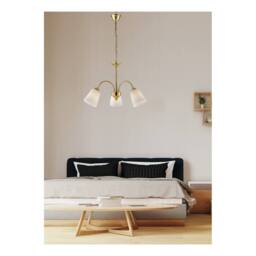 Netlighting 3 Light Multi Arm Pendant Ceiling Light Gold Glass Shades 60x37.9cm - Size: 60x37.9 cm - thumbnail 2