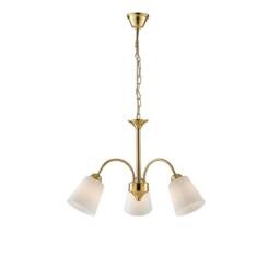 Netlighting 3 Light Multi Arm Pendant Ceiling Light Gold Glass Shades 60x37.9cm - Size: 60x37.9 cm - thumbnail 1