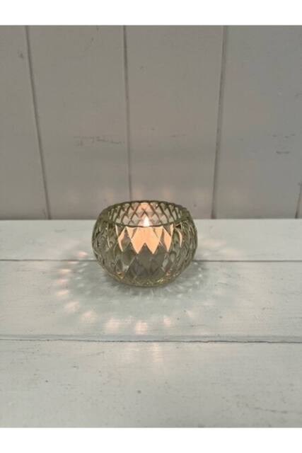 KDMD Smokey Brown Diamond Pattern Tealight Holder - image 1