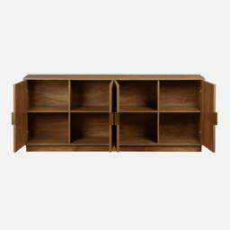 sweeek Exotic 4-door mango wood effect sideboard, grooved 180cm in Brown - thumbnail 2
