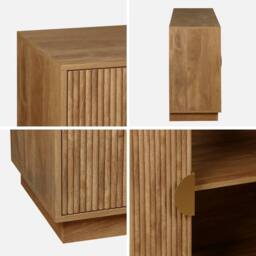 sweeek Exotic 4-door mango wood effect sideboard, grooved 180cm in Brown - thumbnail 7