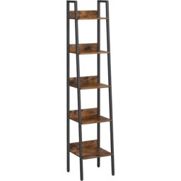 VASAGLE 5 Tier Ladder Bookcase Storage Stand Office Living Room in Brown - thumbnail 7