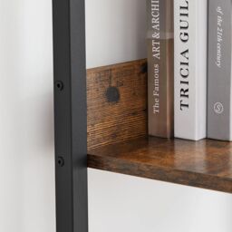VASAGLE 5 Tier Ladder Bookcase Storage Stand Office Living Room in Brown - thumbnail 5