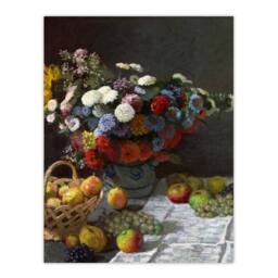 Artery8 Claude Monet Framed Wall Art Print Still Life with Flowers & Fruit - Size: A4 - thumbnail 3