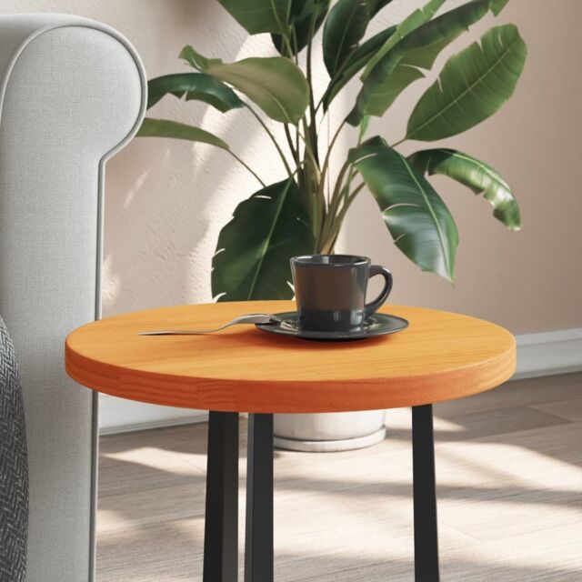 Berkfield Home Table Top Round Wax Brown √ò40x2.5 cm Solid Wood Pine - Size: 40x2.5 cm - image 1