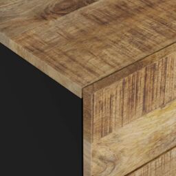 Berkfield Home Bedside Cabinet 50x33x62 cm Solid Wood Mango&Engineered Wood in Brown - Size: 50 x 33 x 62 cm - thumbnail 6