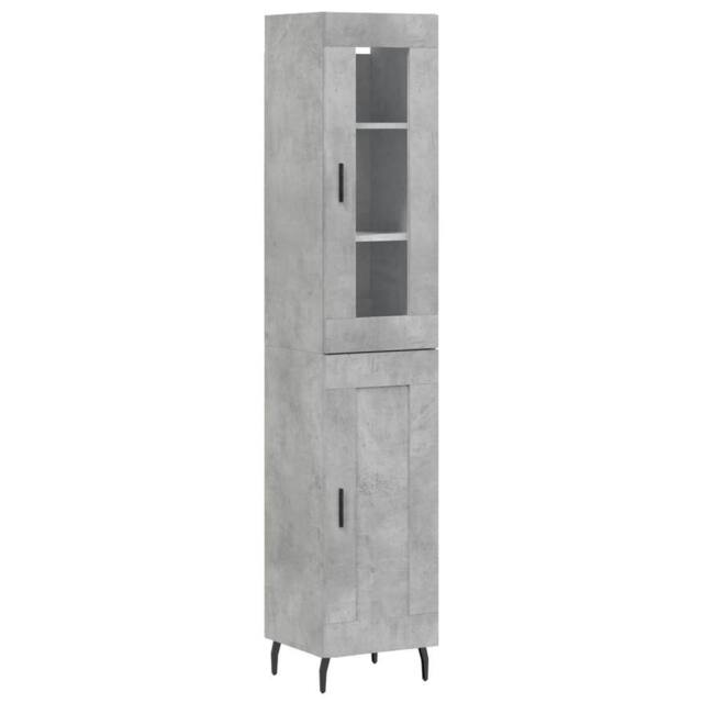 Berkfield Home Highboard Concrete Grey 34.5x34x180 cm Engineered Wood - image 1