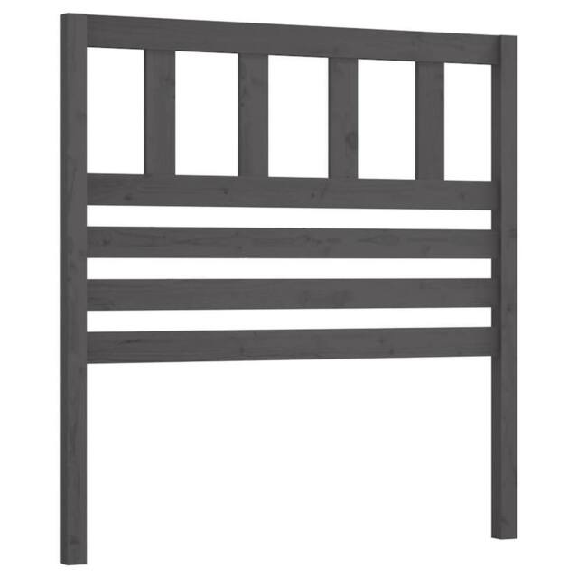 Berkfield Home Bed Headboard Grey 81x4x100 cm Solid Wood Pine - Size: 81 x 4 x 100 cm - image 1