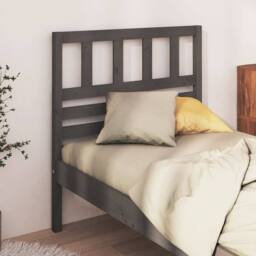 Berkfield Home Bed Headboard Grey 81x4x100 cm Solid Wood Pine - Size: 81 x 4 x 100 cm - thumbnail 2