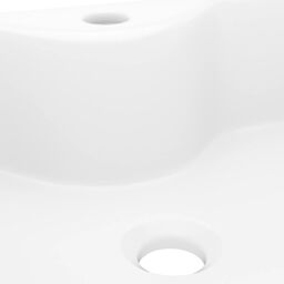 Berkfield Home Ceramic Bathroom Sink Basin with Faucet Hole White Square - thumbnail 6