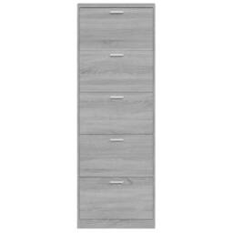 Berkfield Home Shoe Cabinet Grey Sonoma 59x17x169 cm Engineered Wood - Size: 59 x 17 x 169 cm - thumbnail 6