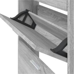 Berkfield Home Shoe Cabinet Grey Sonoma 59x17x169 cm Engineered Wood - Size: 59 x 17 x 169 cm - thumbnail 8