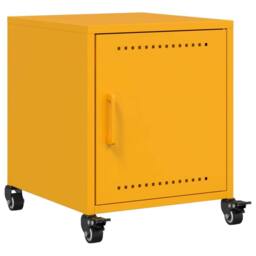 Berkfield Home Bedside Cabinets 2 pcs Mustard Yellow 36x39x43.5 cm Steel - thumbnail 5