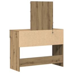 Berkfield Home Dressing Table with Mirror & LEDs Artisan Oak Engineered Wood in Brown - thumbnail 6