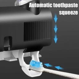 NESTLUNE UV Light Toothbrush Holder Automatic Toothpaste Dispenser in Black - Size: 180 cm width x 180 cm drop - thumbnail 6