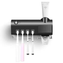 NESTLUNE UV Light Toothbrush Holder Automatic Toothpaste Dispenser in Black - Size: 180 cm width x 180 cm drop - thumbnail 1