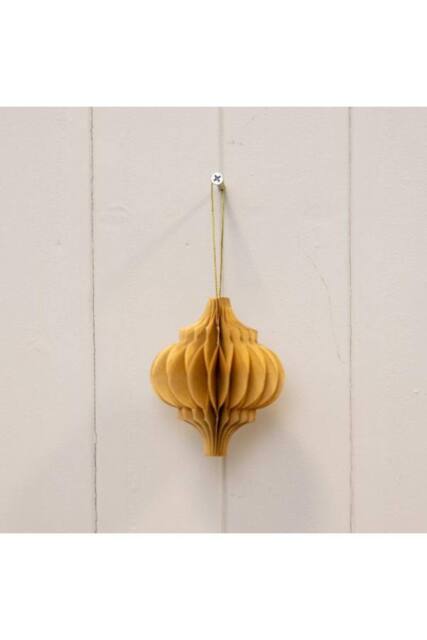 KDMD Set of 3 Caramel Spinning Top Baubles in Light Brown - image 1
