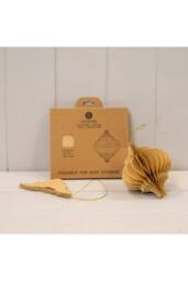 KDMD Set of 3 Caramel Spinning Top Baubles in Light Brown - thumbnail 2