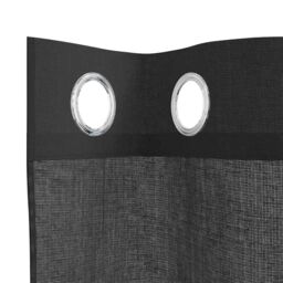 Berkfield Home Voile Curtains with Grommets 2 pcs Black 140x260 cm - thumbnail 5