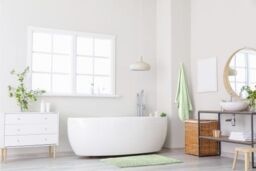New Edge Blinds Marlow Collection Soft Touch Non-Slip Bathroom Rug in Green - Size: 45 cm width x 75 cm drop - thumbnail 4