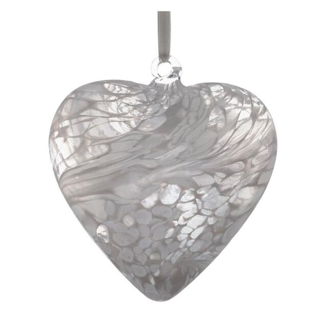 Sienna Glass 8cm Friendship Heart White - image 1