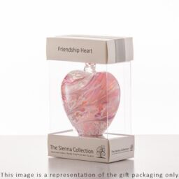 Sienna Glass 8cm Friendship Heart White - thumbnail 2