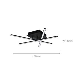 Eglo Lasana 3 Metal 3-Light Integrated LED Flush Light in Black - thumbnail 3