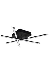 Eglo Lasana 3 Metal 3-Light Integrated LED Flush Light in Black