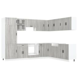 Berkfield Home 14 Piece Kitchen Cabinet Set Porto Grey Sonoma Engineered Wood - thumbnail 2
