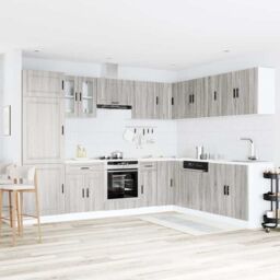 Berkfield Home 14 Piece Kitchen Cabinet Set Porto Grey Sonoma Engineered Wood - thumbnail 3