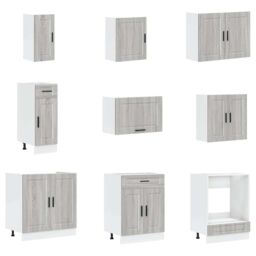 Berkfield Home 14 Piece Kitchen Cabinet Set Porto Grey Sonoma Engineered Wood - thumbnail 4