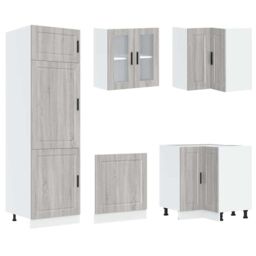 Berkfield Home 14 Piece Kitchen Cabinet Set Porto Grey Sonoma Engineered Wood - thumbnail 5