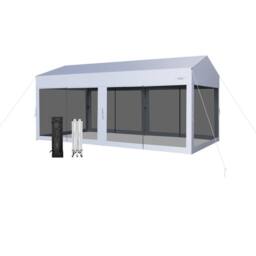 Costway 3 x 6 m Pop-Up Canopy Party Tent Sidewalls Portable Garage in White - thumbnail 2