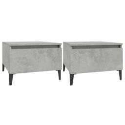 Berkfield Home Side Tables 2 pcs Concrete Grey 50x46x35 cm Engineered Wood - Size: 50 x 46 x 35 cm - thumbnail 2